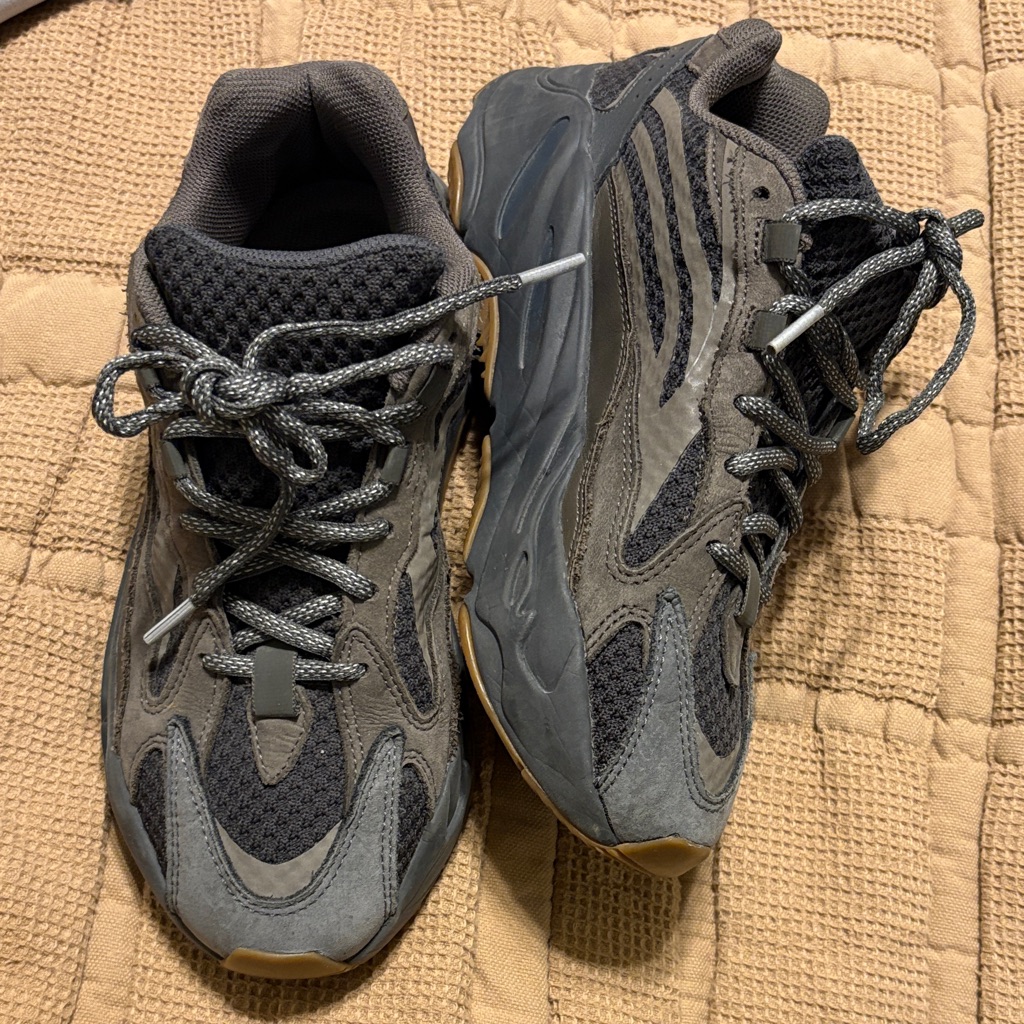 Yeezy Gray And Black Sneakers